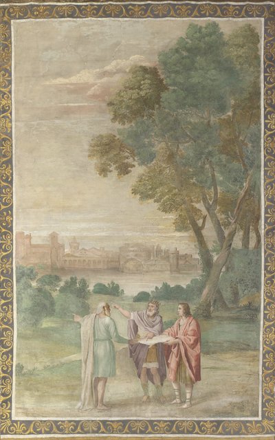 Apollo and Neptune Advising Laomedon on the Building of Troy by Domenichino